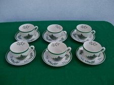  SPODE CHRISTMAS TREE  LOT OF 6  TEA CUP AND SAUCER SETS ENGLAND UNUSED