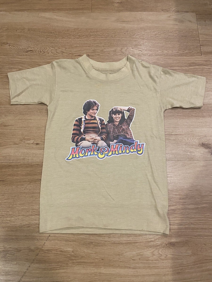 Vintage 1978 Mork And Mindy T.V. Show T-Shirt 70s XS 14x20 Comedy
