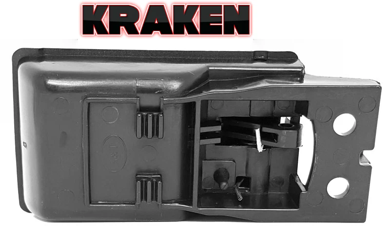 Par de manijas de puerta interiores para camioneta Nissan de carrocería dura 1987-1997 cromadas negras Foto 3 de 4