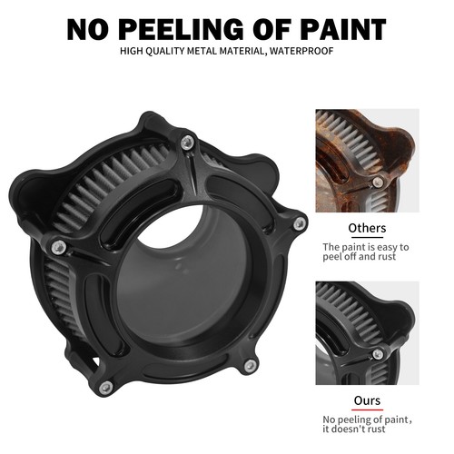 Clear Matte Black Air Filter Cleaner For Harley Touring Road Electra Glide 17-25 - Picture 6 of 17
