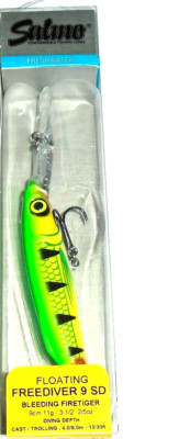 Salmo 9SD Freediver Crankbaits (Bleeding Firetiger-3.5'')