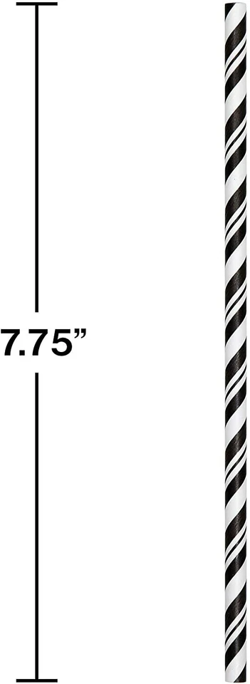 CEG Paper Straws, Black & White Striped (051159) - Image 3 of 4