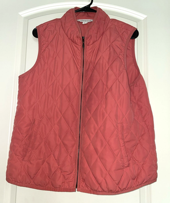 COLDWATER CREEK QUILTED VEST SIZE PL inside outside pockets fulll 