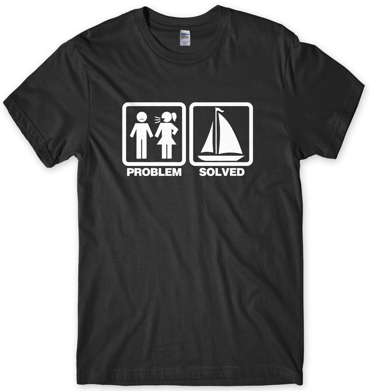 Camiseta unisex divertida de marinero de vela resuelto con problemas para hombre