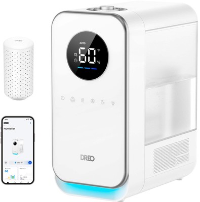 Dreo - 1.3G Smart Cool Mist Humidifier with Oil Diffuser & Nightlight. Quiet,...