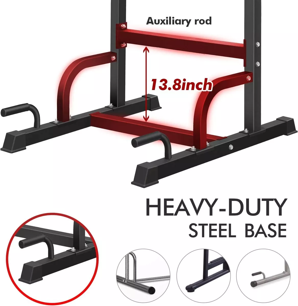 Power Tower Wide Pull Up Station,Workout Dip Station Multi-Function Fitness  Home Gym Equipment Squat Rack