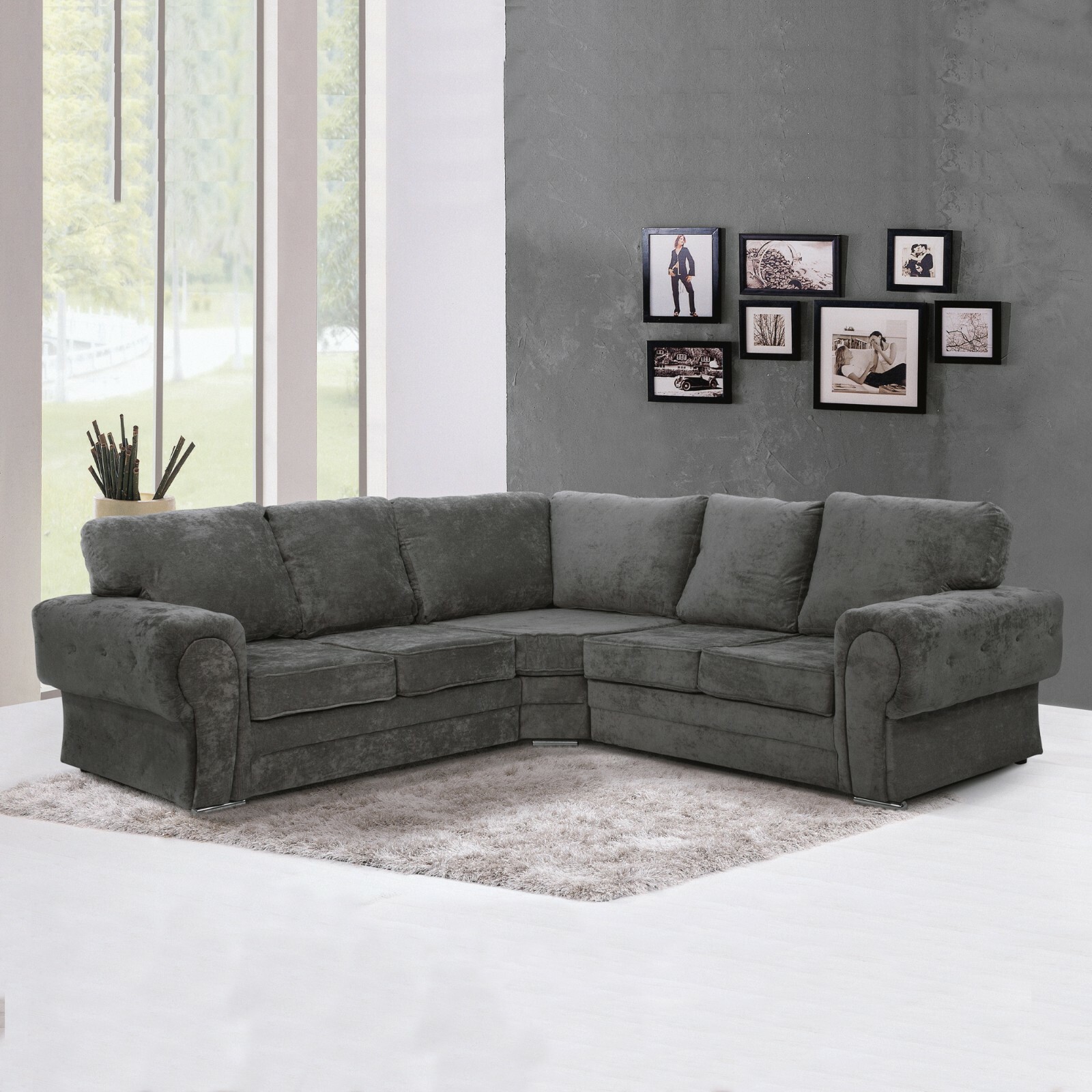 Black Corner Sofa Fabric