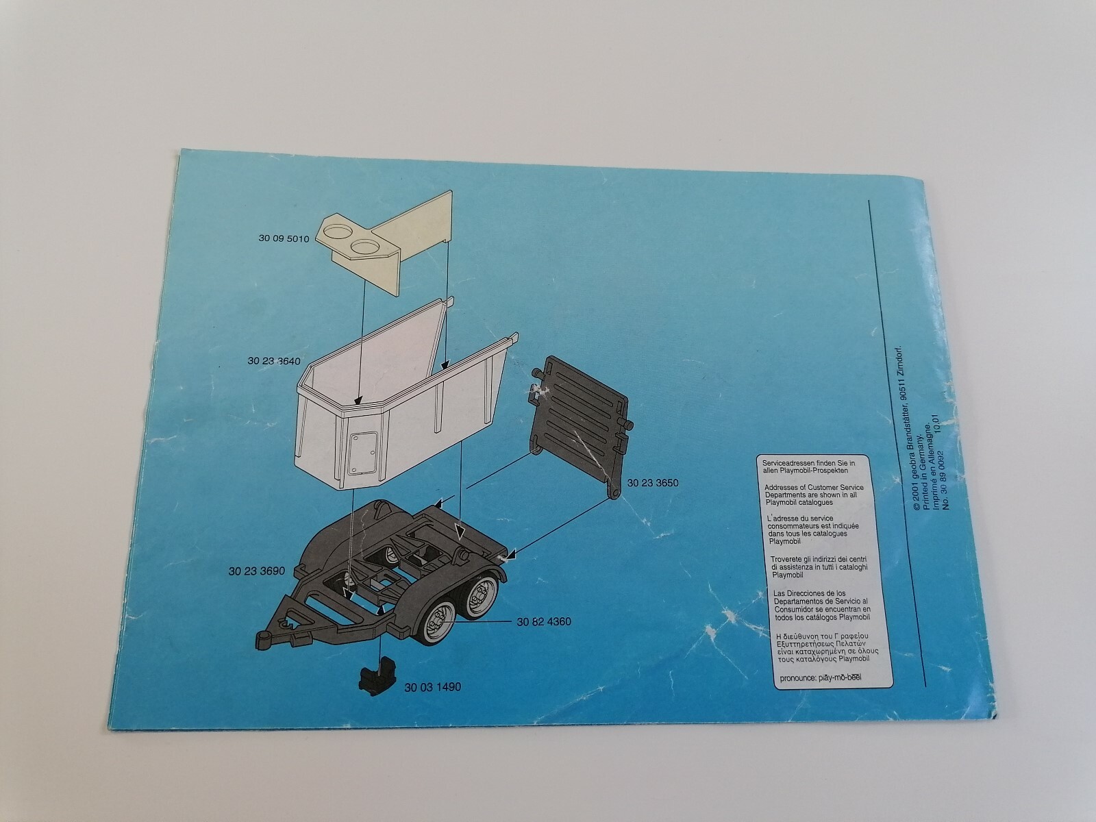 Playmobil 3249 NUR Bauplan Beschreibung für Jeep mit Pferdeanhänger M79