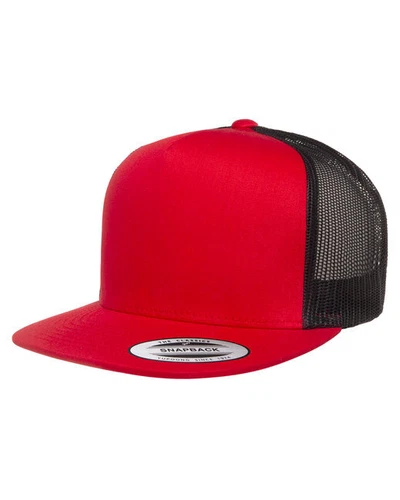 Yupoong 6006 YP Classics 5-Panel Trucker Hat Mesh Back Snapback Flat Bill Cap