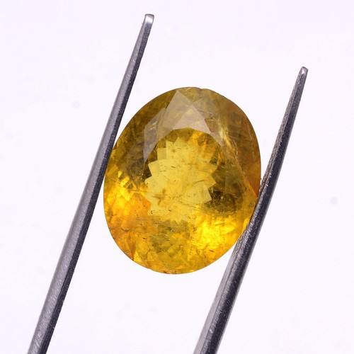 9.40 Cts Natural Yellow Tourmaline Untreated 14.81mm*12.08mm Oval Huge Gemstone - Picture 6 of 11