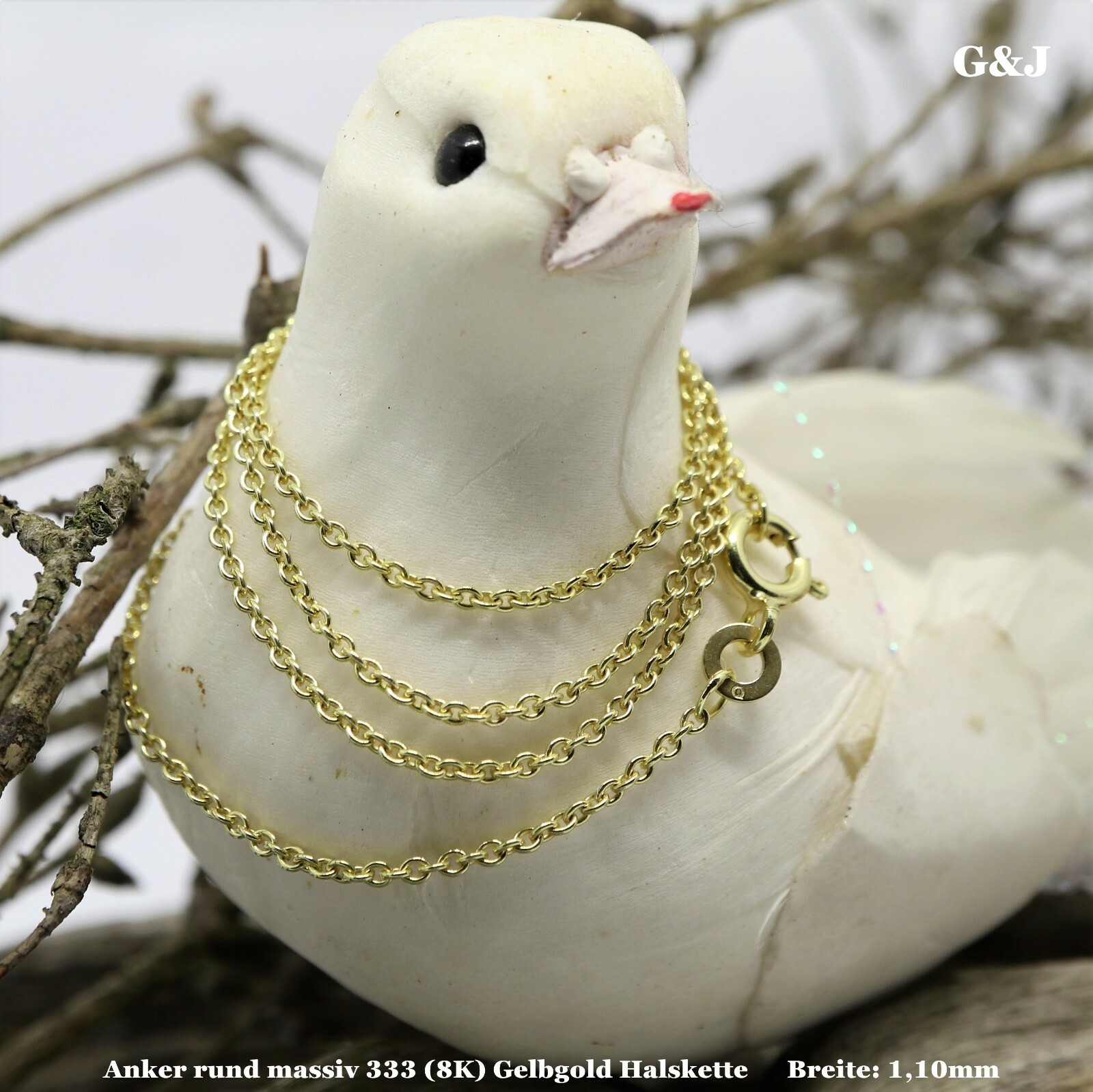 Immagine 20 - 333-8K-collana-rotonda-solida-con-ancora-in-oro-0-80-2-0mm-34-60cm-collana-donna-uomo