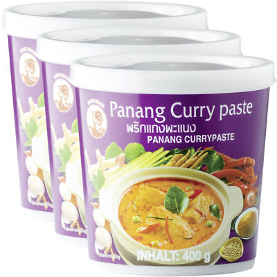 Cock Lila Curry Paste 400g Dose Panang Curry Paste Thai Gewürzpaste (3er Pack)