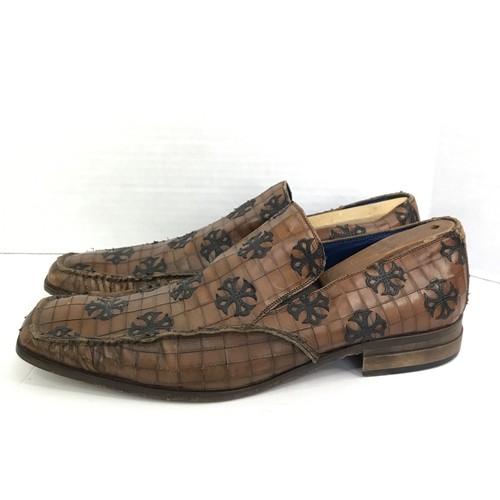 Scarpe da uomo Mark Nason Rock Lives in pelle mocassini stile cross design tg. 11 - Foto 2 di 13