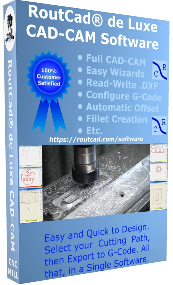 CAD CAM CNC Mill Software G-Code Mach 3 EMC2 GRBL Drufel Fanuc English Download - Bild 1 von 4