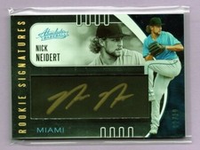 2021 ABSOLUTE NICK NEIDERT ROOKIE SIGNATURES AUTOGRAPH #D /10 SSP MIAMI MARLINS