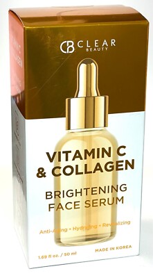 Clear Beauty Vitamin C & Collagen Brightening Face Serum 1.69 Oz Authentic