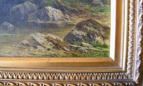 Luitpold FAUSTNER (1845 - 1925) Romantische Gebirgsseelandschaft ÖL/Lw - Bild 5 von 11
