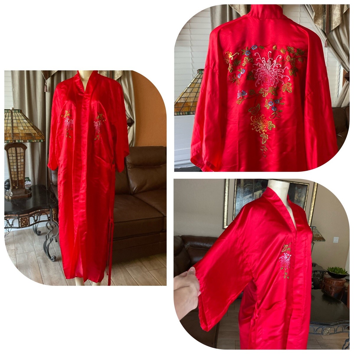 Bijoux Robe Ã©lÃ©gante SoirÃ©e Kimono Robe MariÃ©e Satin