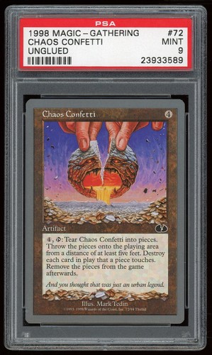 1998 MTG Magic the Gathering Unglued Chaos Confetti #72 PSA 9 Gaming Card TCG