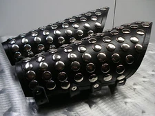 LEATHER  GAUNTLETS WITH ROUND STUDS ...HEAVY METAL....(MDLG0141)..... KISS'S