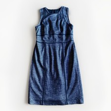 Ann Taylor Dress Womens Size 2 Gray Lined Sleeveless Sheath Round neck Zip