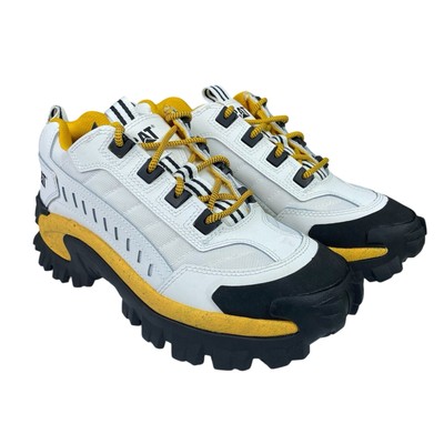 CAT Caterpillar Intruder White Yellow Chunky Shoes P723902