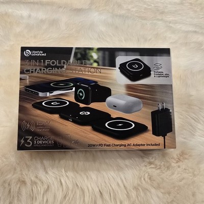 Lifestyle advanced 3 IN 1 FOLDABLE CHARGING STATION Power your phone, watch, and