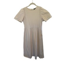 Modest Neutral Cottagecore Dress Cotton Minimal Pockets Boho Medium Summer