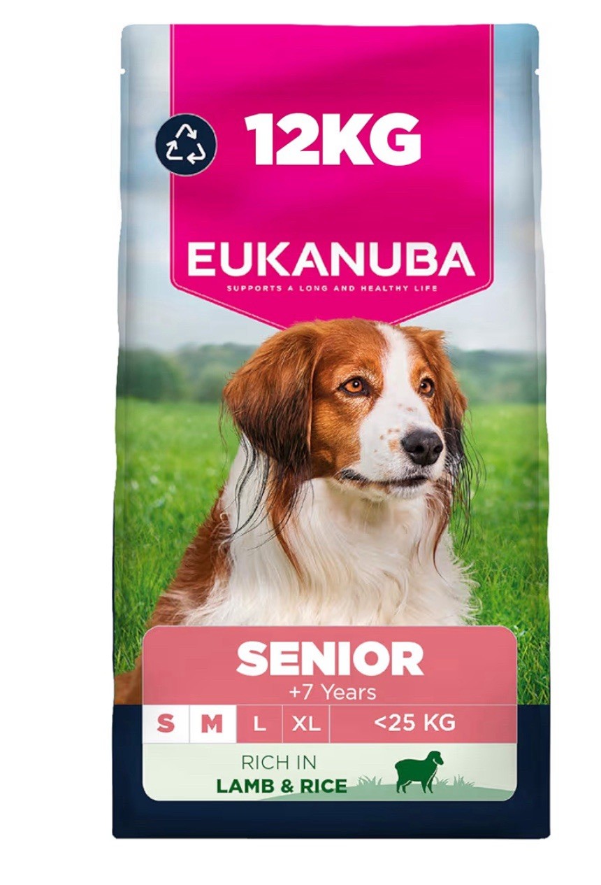 Eukanuba Senior & Mature Lamb & Rice Small & Medium Breeds Dry Dog Food - 12kg