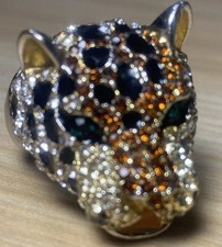 Rare One Of A Kind Blinged Out Panther Head Ring (costume jewelry)
