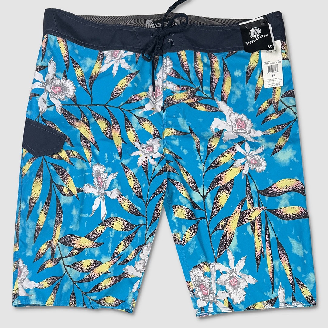 Volcom Tropical Hideout Mod Board Shorts - NWT Mens 38 Blue Multi 49042-H3 6190₽