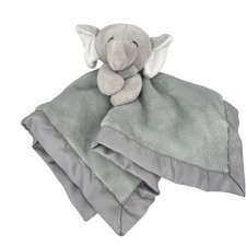 Carter's Elephant Lovey Plush Gray Security Blanket Satin Back 14 Inch Baby Toy