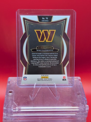 2024 Panini Select - Concourse Mike Sainristil #76 Silver Prizm Die-Cut (RC) - Picture 2 of 2