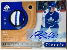 RON ELLIS - 2006 SP Game Used - Heritage Classic - Patch Auto - Signed #/10