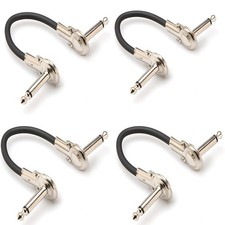 4-Pack Hosa IRG-100.5 Guitar Effects Pedal Patch Cables Right-angle TS 6" inch