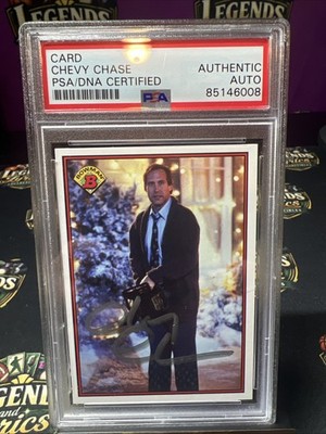 CHEVY CHASE PSA/DNA AUTO CHRISTMAS VACATION CLARK GRISWOLD 1989 BOWMAN BASEBALL