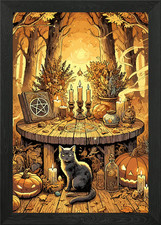Witch's Forest Altar Framed Wall Art Poster Canvas Print Picture