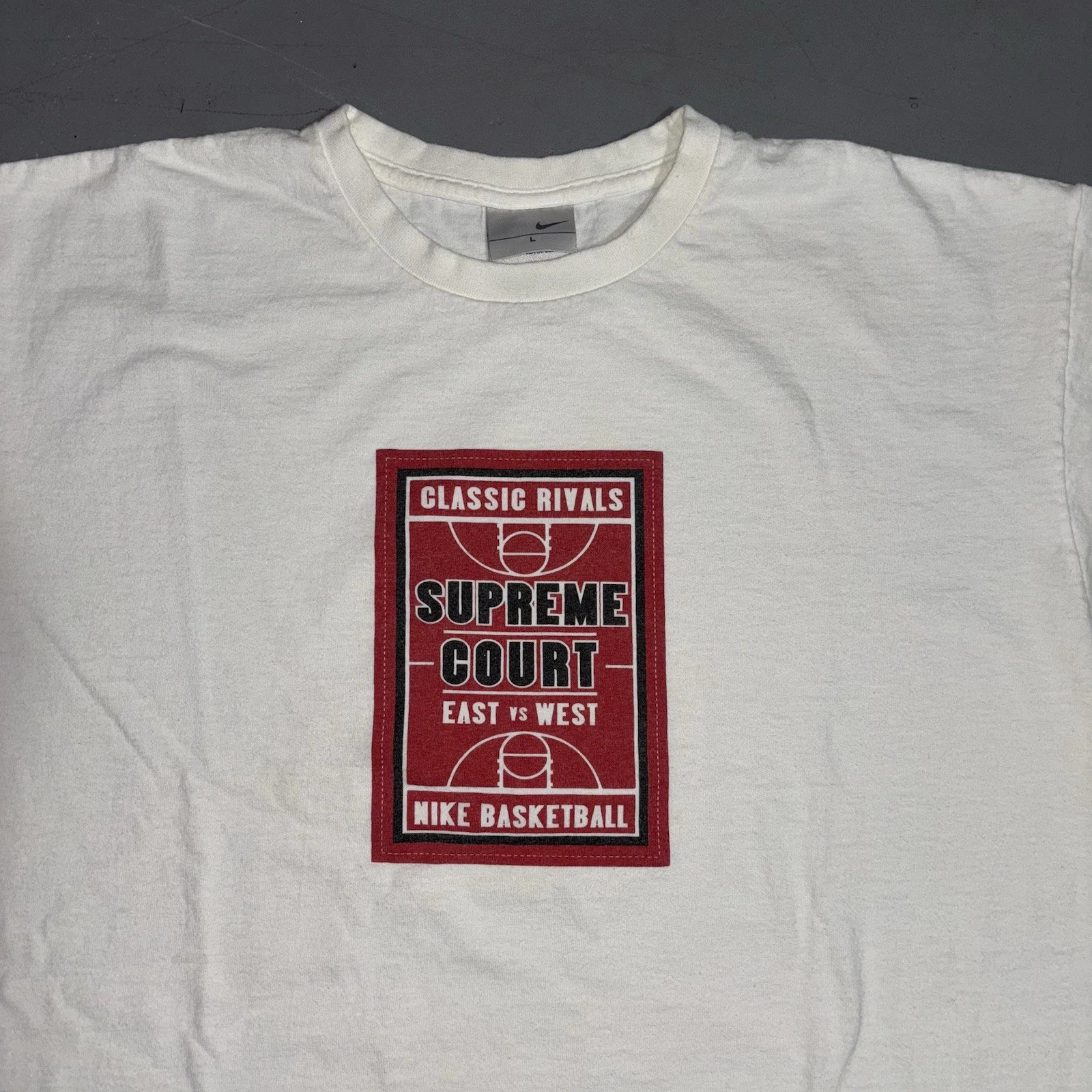 T shirt vintage Nike Classic Rivals Supreme Court East Vs West basketball grand