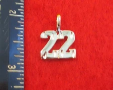 14KT GOLD EP NUMBER "22" DIAMOND CUT CHARM