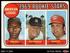 1969 Topps #658 Bill Burbach AL Rookies Twins / Yankees / Senators ROOKIE 3 - VG