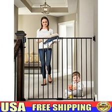 Extra Tall Baby Gate Top of Stairs Durable Adjustable Safety Walk Through New