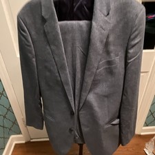 J.CREW 42R Regular Gray Solid 2-Piece Suit Jacket Pants Set 34W