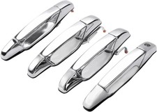 Exterior Door Handle Set Front Rear Left Right Compatible With GMC Chevy Chrome