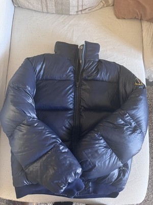 Moncler ASICS  Vintage RARE Reversible Ski Down Navy Blue Tan Puffer Jacket