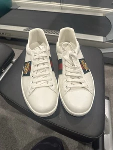 Baskets homme Gucci cuir blanc as brodé tigre taille 12 100% authentiques