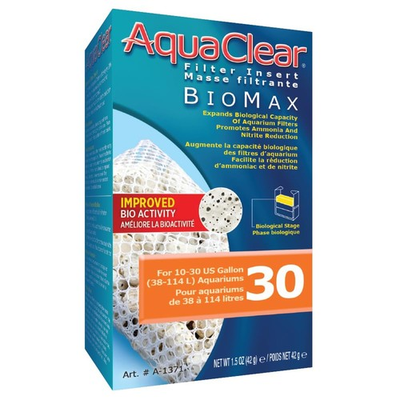 #ad Aquaclear A1371 30 Gallon Biomax 65g 2.3OZ White 1 Pack $18.60