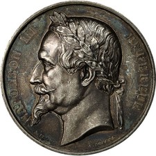 France, Medal, Napoleon III, Académie Impériale de Metz, 1869/70
