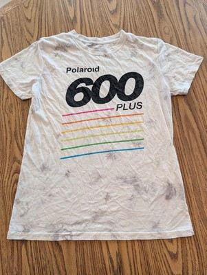 Polaroid 600 Plus Graphic Logo Men's White Cotton T-Shirt Size M