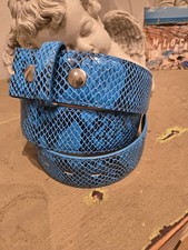 UmjuBELT Leder Gürtel Schlangenmuster Blau 85 Neu