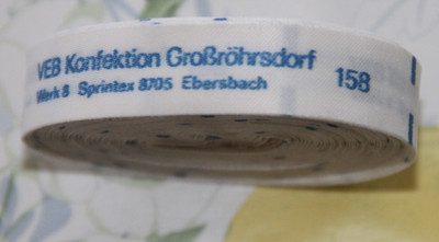 Sewing size 158 GDR size fabric fabric VEB clothing Großröhrsdorf textile ribbon AX